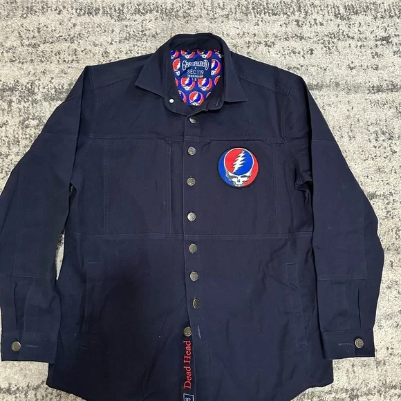Grateful Dead Dark Blue Men's Jacket with Iconic Emblem